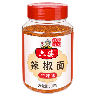 六婆辣椒面500g瓶装*12瓶
