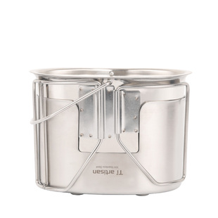 钛工匠户外杯子杯托奥体式304不锈钢700ml折叠把手野营耐腐蚀高温