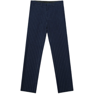 【易打理】吉约蒙西装裤男蓝色条纹裤子商务正装裤直筒休闲西裤