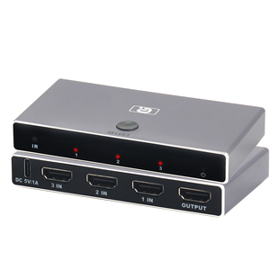 阿音 8K超高清HDMI2.1切换器3进1出分配器48Gbps带宽铝合金遥控器