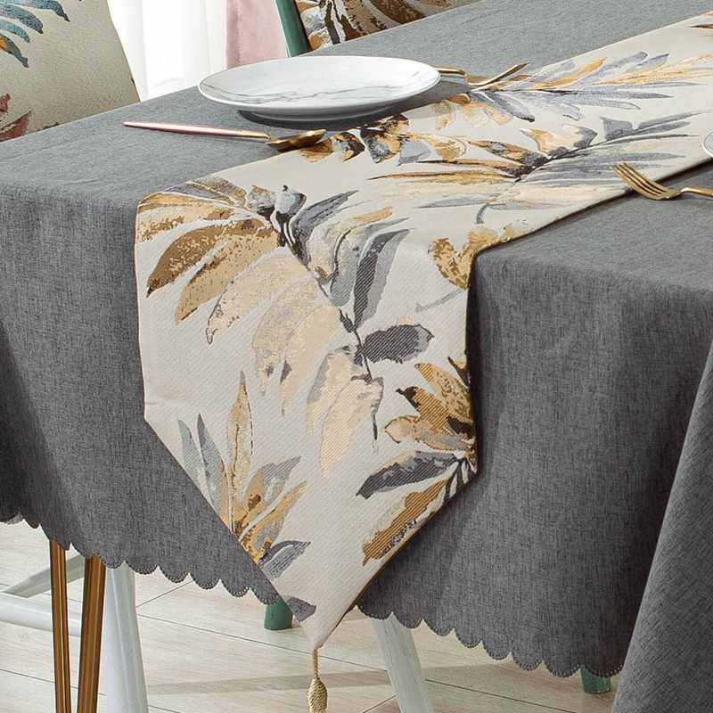桌旗美式高级感轻奢茶桌高档餐桌垫斗柜盖布茶桌垫布茶台桌布长条