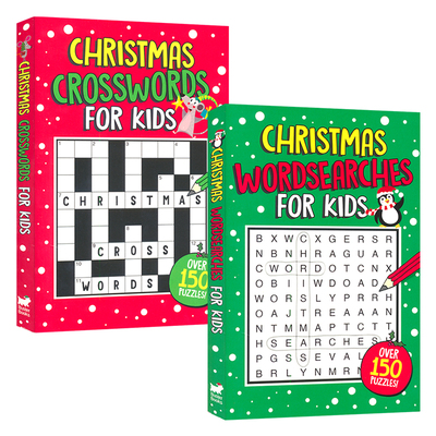 Christmas Crosswords  Wordsearches For Kids 儿童圣诞主题 填词和找词游戏 纵横填词 单词搜索 趣味解谜益智活动 英文原版图书
