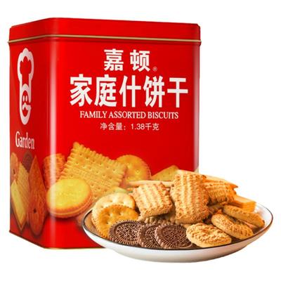 嘉顿家庭什锦饼干1380g红罐装