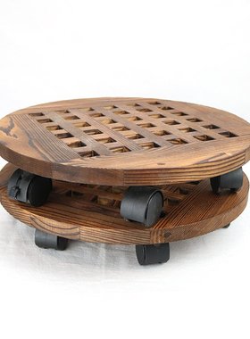 移动花盆底座圆形花盆花架带滑轮托盘阳台室内万向轮盆栽底盘批发