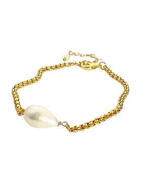 欧美简约个性复古天然巴洛克珍珠锁链手链轻奢高级时尚百搭手链