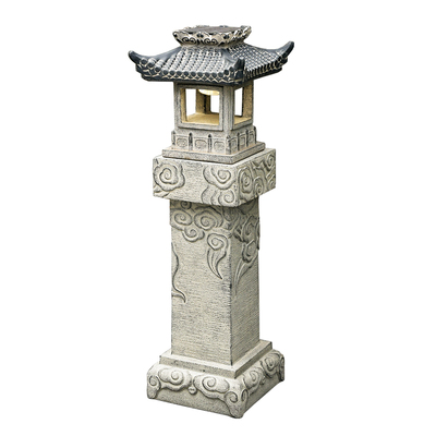 仿石灯笼庭院户外摆件太阳能落地灯日式花园造景布置装饰室外中式