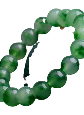 绿仿玛瑙散珠仿翡翠色玉髓单珠仿水晶手链串珠手工手串项链材料