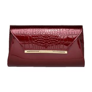 高级感亮皮真皮手拿包女气质2026新款鳄鱼纹牛皮大容量宴会手抓包