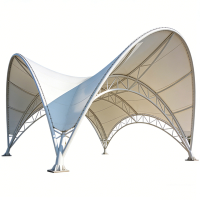 张拉膜景观遮阳棚膜结构公园景区雨棚白色帆布膜布看台操场停车棚