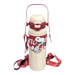 新款史努比保温杯高颜值女生男生便携大容量水杯in学生可爱双饮杯