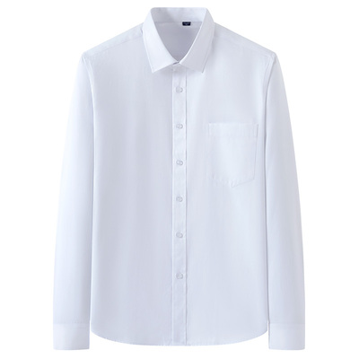 伯曼工装黑纯白色男士长袖衬衫
