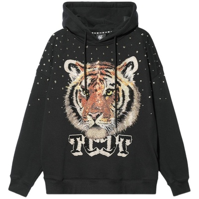 轻奢潮牌TCH烫钻连帽卫衣