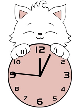 简约猫咪卡通挂钟客厅创意可爱静音卧室时钟儿童房装饰表动漫