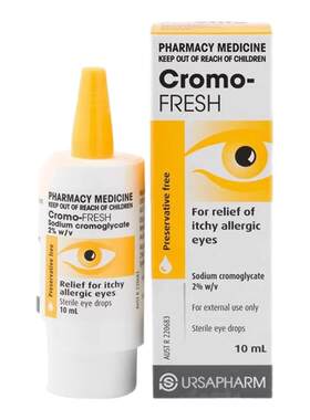 新西兰药房CromoFresh色甘酸钠抗过敏眼药水过敏性结膜炎德国进口