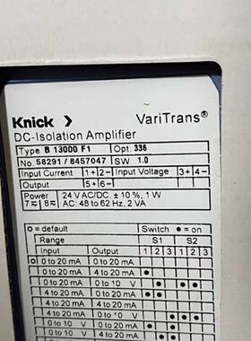 议价Knick  B 13000 F1  VariTrans隔离模块放大器全新现货