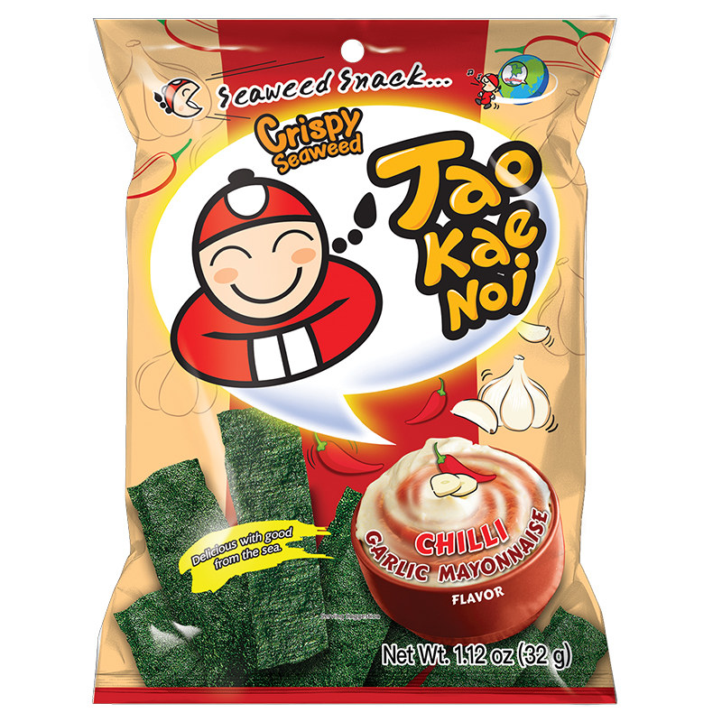 陈哲远代言TaoKaeNoi老板仔旗舰店泰国蒜香蛋黄味新口味海苔片32g