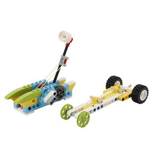 启蒙弹力小车积木塑料大颗粒玩具益智拼装投石车儿童手工diy搭建