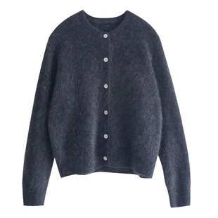 徐大脸吖定制 韩系氛围感毛绒毛衣冬100羊毛针织开衫披肩两件套女
