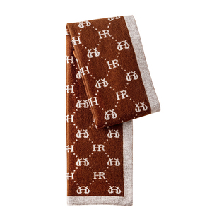 HR赫莲娜圣诞红色围巾女款冬季保暖高级感羊毛披肩围脖送女友礼物