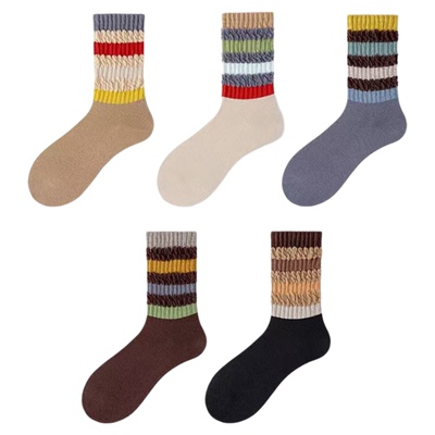 雅鹿女士袜子新款百搭泡泡堆堆袜