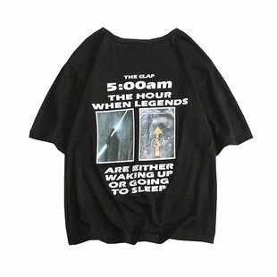 买一送一专区男装潮流两2件装印花短袖宽松便宜又好看的衣服t恤血