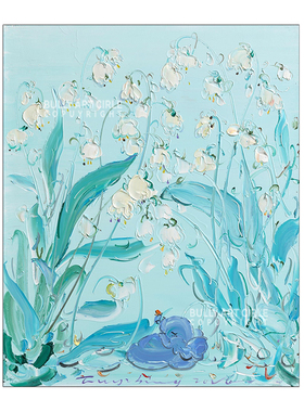 简美高级感小象油画潮流直播版画