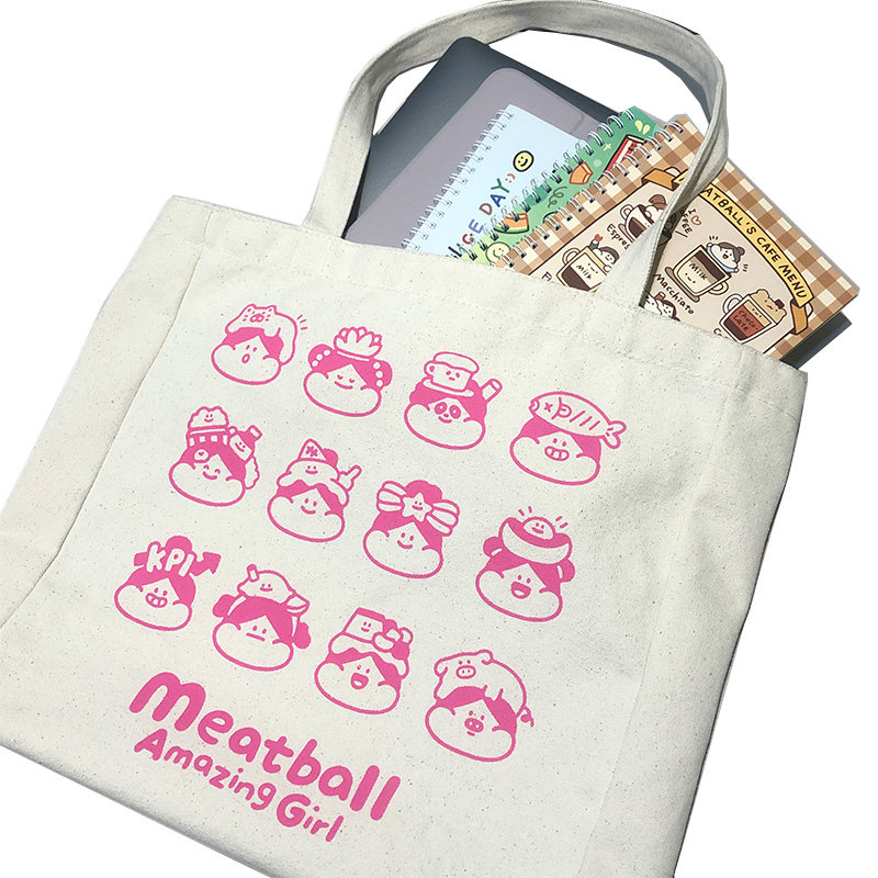 Meatball原创帆布包肉球女子图鉴系列手提袋子大容量可爱单肩挎包