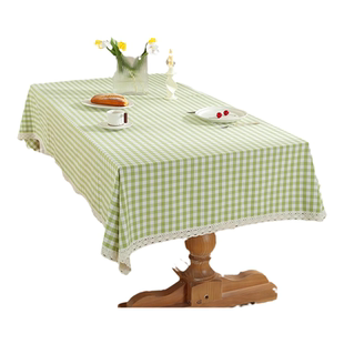 格子餐桌布桌布棉麻布艺台布茶几长方形田园简约网红ins方格面料
