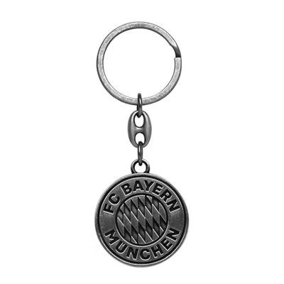 进口拜仁钥匙扣银色哑光双面凹刻logo吊坠官方正品35013品德居