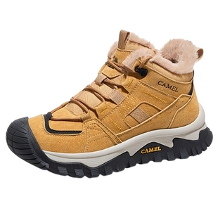 骆驼登山鞋2025冬季新款加绒保暖雪地靴防水防滑户外徒步鞋男棉鞋