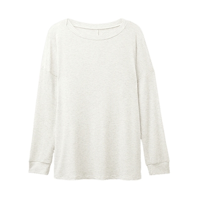 睡衣女罗纹莫代尔长袖睡衣