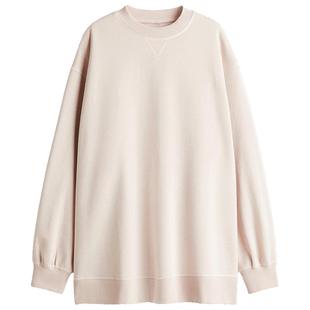 HM女装miu系卫衣冬季美式圆领宽松红色长袖套衫1234778