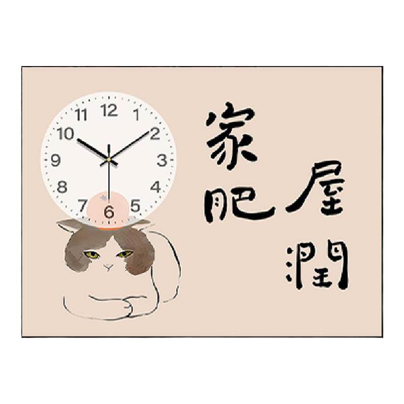 5d钟表钻石画满钻新款家肥屋润招财猫简单点钻十字绣客厅粘贴钻画