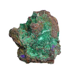 天然氯铜矿原石矿物晶体标本蓝铜矿收藏摆件稀有石头地质科普教学