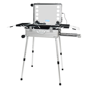 OBOX铝镁合金拉杆化妆箱专业跟妆师带灯带镜子化妆师专用工具箱子