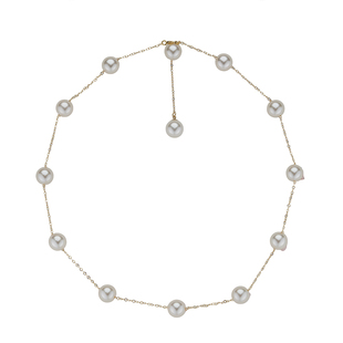 露思同款满天星珍珠项链仿海水akoya小众轻奢14k包金锁骨毛衣颈链