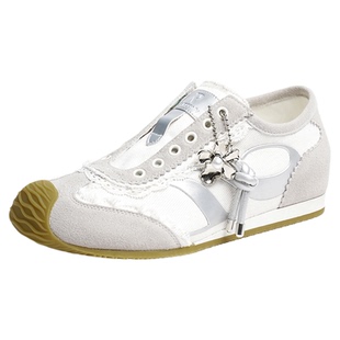 红蜻蜓德训鞋女款春秋女鞋内增高休闲鞋一脚蹬阿甘鞋红色运动鞋子