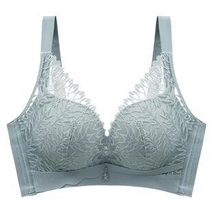 正品牌文胸品牌专柜正品小胸显大聚拢无钢圈收副乳蕾丝内衣女套装