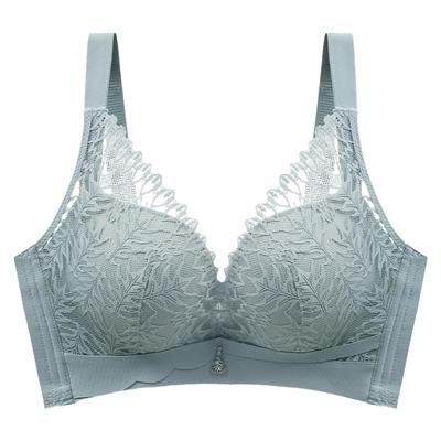 正品牌文胸品牌专柜正品小胸显大聚拢无钢圈收副乳蕾丝内衣女套装