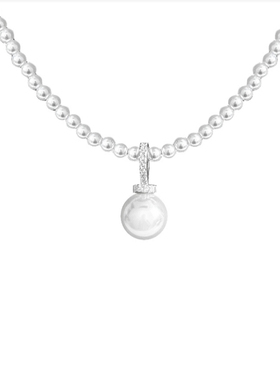 超精致水晶珍珠项链吊坠可拆卸