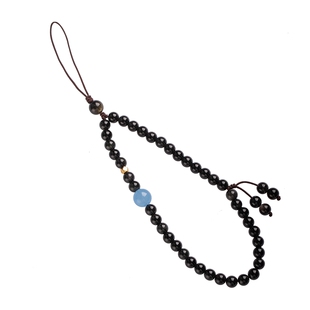 琼睿新款黑曜石海蓝宝手机链星耀流光手腕款挂绳精致高级感u盘小挂件防丢防摔神器随身饰品男女生日送礼物