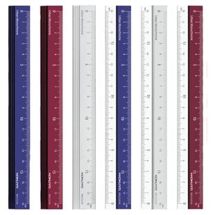 【包邮】日本KOKUYO国誉多功能尺子不锈钢铝制尺测量直尺18cm半透明都市印象系列学生文具格尺划线