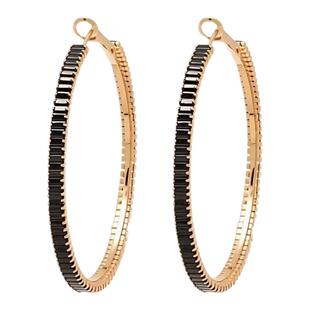 Zircon Geometric Hoops, Luxury Women's Earrings