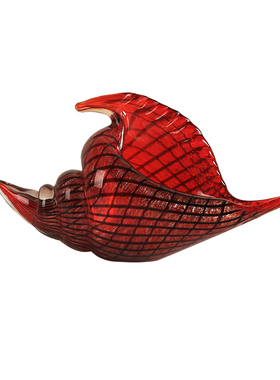 轻奢艺术琉璃多彩海螺摆件客厅