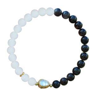 天然羊脂玉和田白玉手串转运招财葫芦纯正乌金黑曜石聚气守财手链