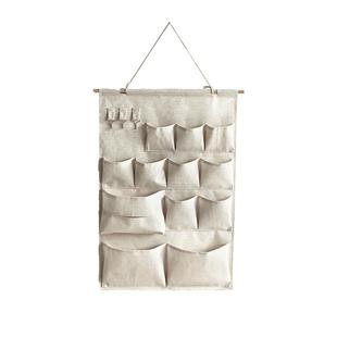 圆本布艺收纳袋挂袋墙挂式门后置物墙上悬挂宿舍床头卧室布袋挂兜