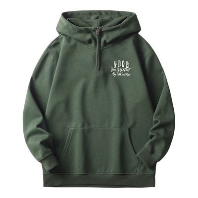 重磅绿色连帽外套300斤胖子秋冬加肥加大码男生学生卫衣2025新款