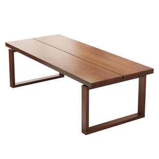 实木岛台餐桌家用北美白蜡木实木餐桌小户型长方形餐厅吃饭桌子