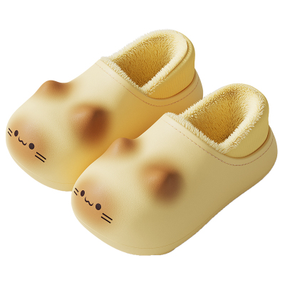 可爱暹罗猫儿童防水棉拖鞋女冬季