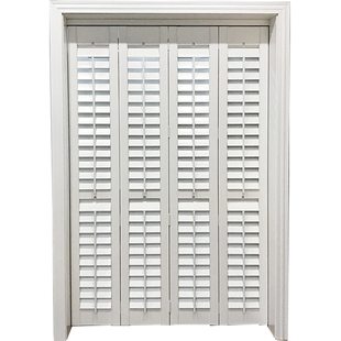 圣德科美式实木百叶折叠推拉门阳台客厅衣帽间隔断透气窗门定做